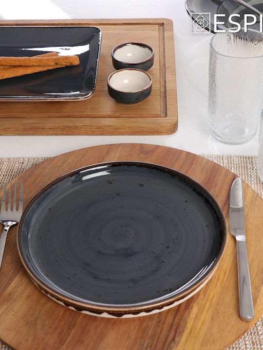 Espiel Terra Grey Serving Plate Shallow Gray with Diameter 26cm 6 Pieces