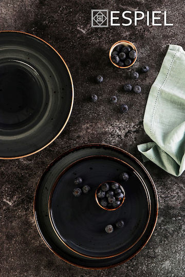 Espiel Terra Grey Serving Plate Shallow Gray with Diameter 26cm 6 Pieces