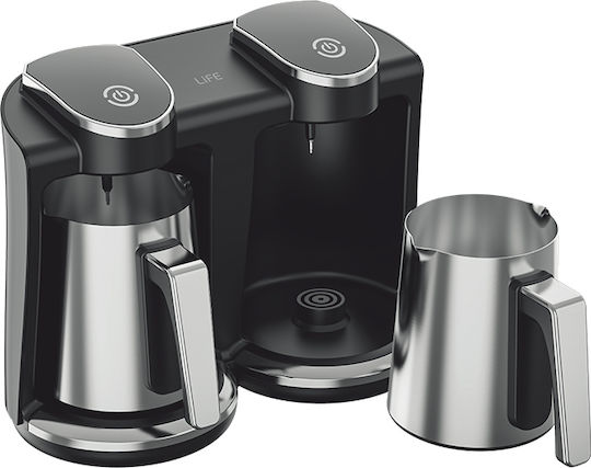 Life Kafenedaki Electric Greek Coffee Pot 1300W with Capacity 500ml Brown