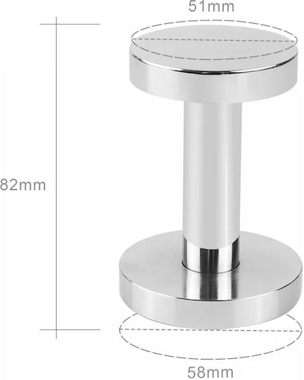 4bars T103 Tamper with Flat Surface 58mm / 51mm in Silver Color
