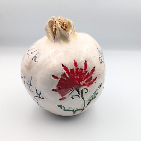 Grekas Home Handmade Tabletop Lucky Charm Pomegranate Ceramic 11cm 1pcs