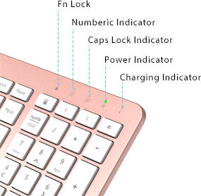 iClever IC-GK08 Wireless Bluetooth Keyboard & Mouse Set English US Pink