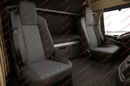 Комплект Калъфи За Камион 2 Бр Man Tgx 2021+ Сив Еко Кожа
