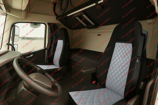 Комплект Калъфи За Камион 2 Бр Volvo Fh 2013+ Сив Еко Кожа