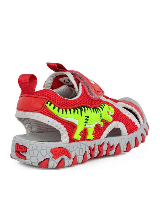 Shoe Sandals T-Rex with Velcro & Lights Red