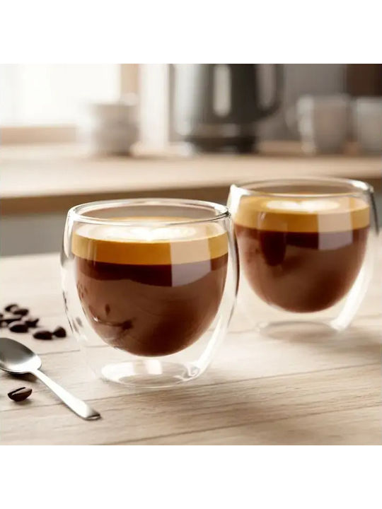Vilde Set of Cups Espresso Glass White 280ml 2pcs