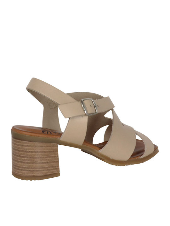 Leder Sandalen Beige