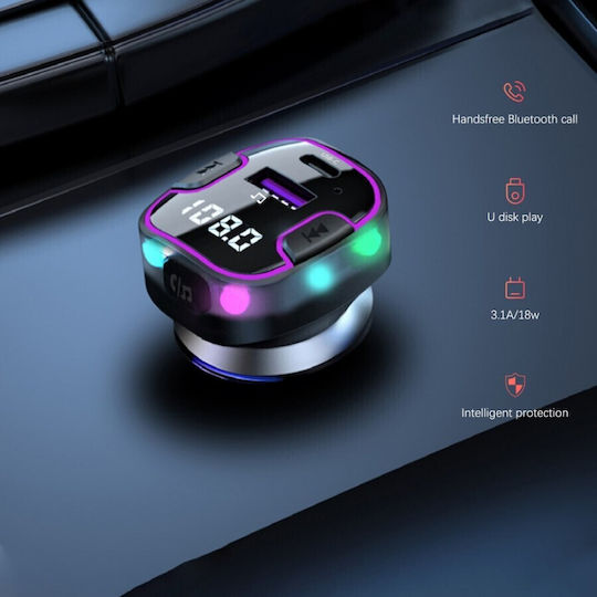 Earldom FM Transmitter Αυτοκινήτου Et-m99 με Bluetooth / Type-C / USB