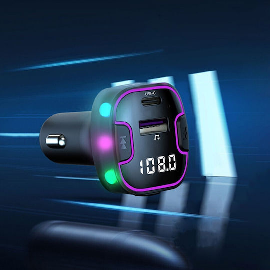 Earldom FM Transmitter Αυτοκινήτου Et-m99 με Bluetooth / Type-C / USB