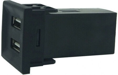 Double USB Adapter for Volkswagen VW Transporter Caravelle T5 2003-2009 with Red Illumination
