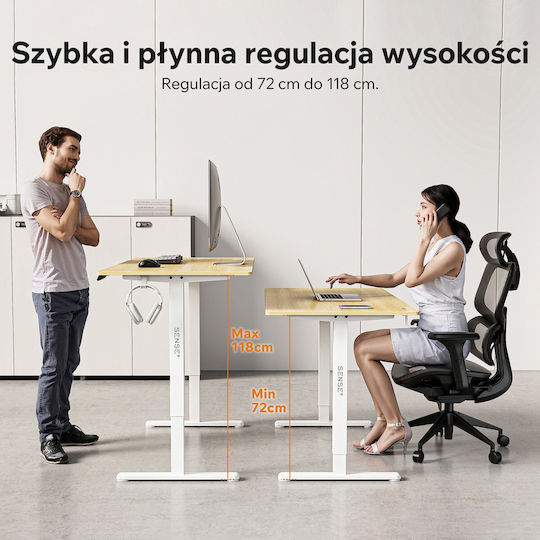 Ηλεκτρικό Γραφείο Nojo με Ρυθμιζόμενο Ύψος 140x70εκ. Πεύκο - Λευκό Ηλεκτρικό Γραφείο Nojo με Ρυθμιζόμενο Ύψος 140x70εκ. Πεύκο - Λευκό