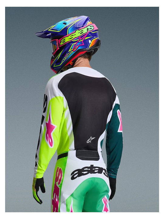 Μπλούζα Μηχανής Alpinestars Racer Portl Green White Black