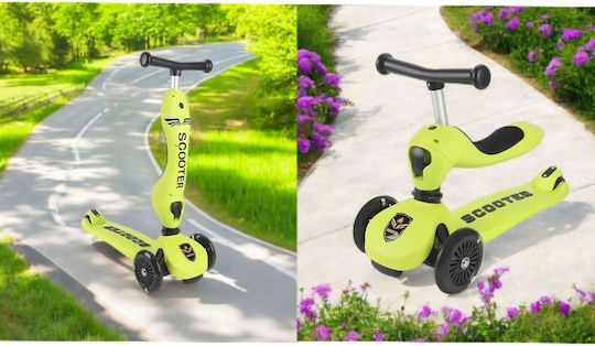 Scuter Copii 3 Roți Cu Iluminare LED Pentru 12 Luni Verde