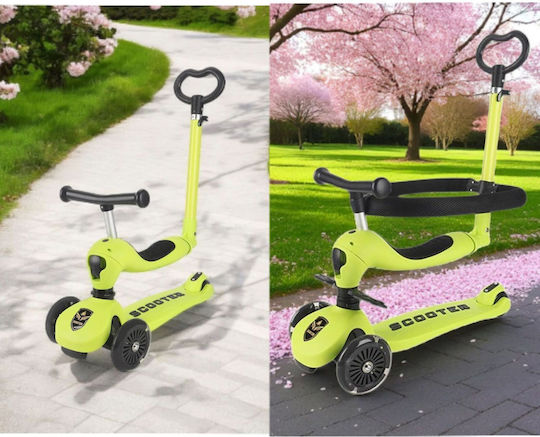 Scuter Copii 3 Roți Cu Iluminare LED Pentru 12 Luni Verde