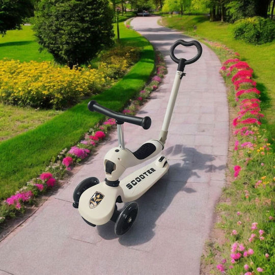 Scuter Copii 3 Roți Cu Scaun Pentru 12 Luni Alb