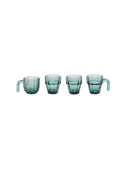 Alpina Set of Glasses made of Glass in Green Color 240ml 4pcs