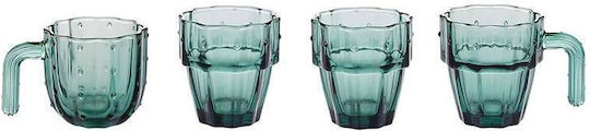 Alpina Set of Glasses made of Glass in Green Color 240ml 4pcs