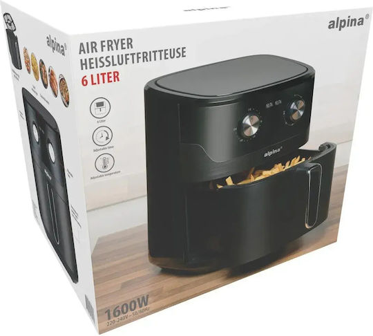 Alpina Heißluftfritteuse 6lt Schwarz