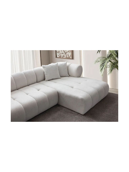 Petra Γωνιακός Καναπές με Δεξιά Γωνία Λευκό 280x90x70εκ.