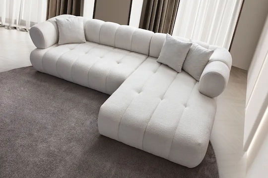 Petra Γωνιακός Καναπές με Δεξιά Γωνία Λευκό 280x90x70εκ.