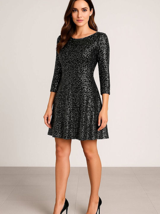 Mini Evening Dress Satin Silver