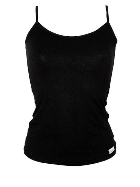 Fimelle Women's T-Shirt with Spaghetti Strap Black