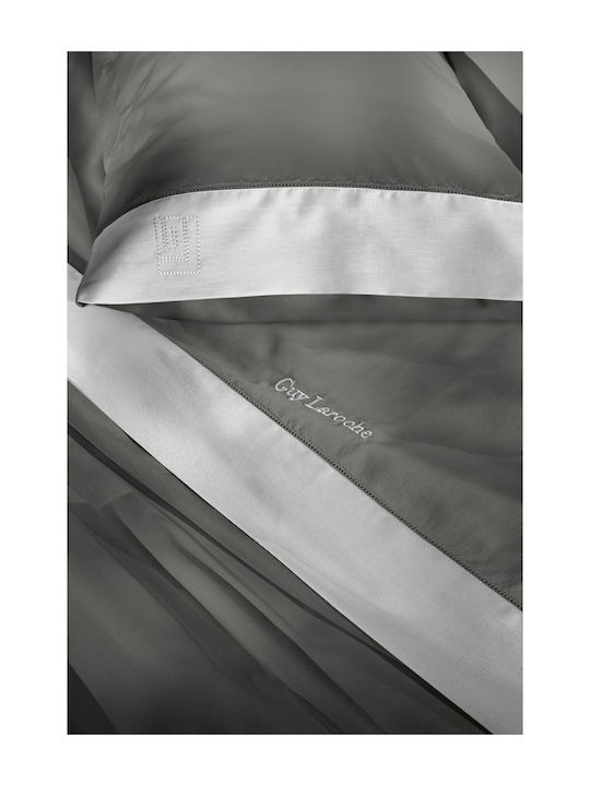Guy Laroche Set Cearșafuri King Size 270x280cm. Silky Antracit-argintiu 4buc