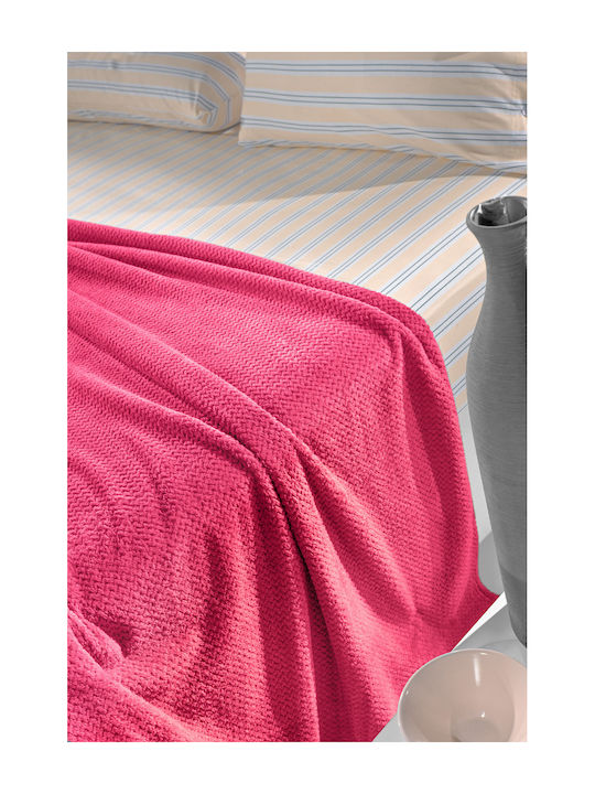 Guy Laroche Fleece Blanket Double 220x240cm Fuchsia