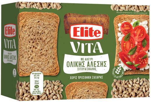 Elite Φρυγανιές Elite Classic Ολικής Άλεσης 180gr
