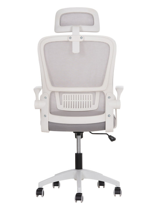 HomeMarkt Blazer Office Chair with Adjustable Arms Grey White