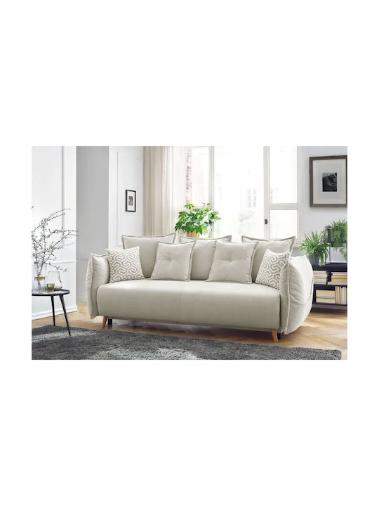 Puffy Dreisitzer Sofa mit Bett Ecru 235x98x95cm