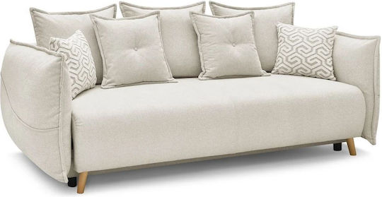 Puffy Canapea Cu Trei Locuri Pat Crem 235x98x95 cm