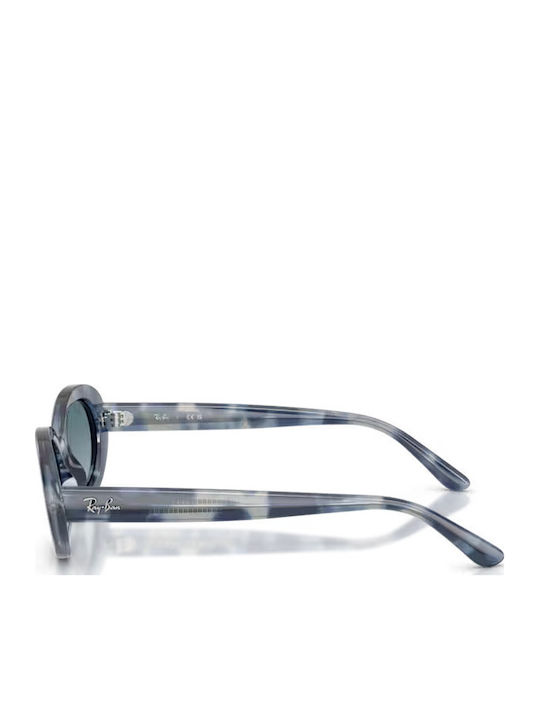 Ray Ban Blue Sunglasses With Horn-Rimmed Frame