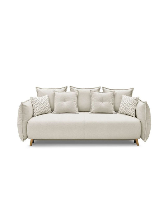 Puffy Dreisitzer Sofa mit Bett Ecru 235x98x95cm