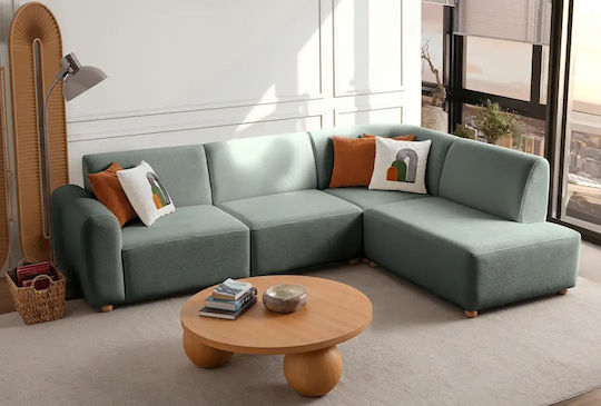 S-loft Colțar Canapea Cu Colțul Din Dreapta Verde Marin 206x290x85cm