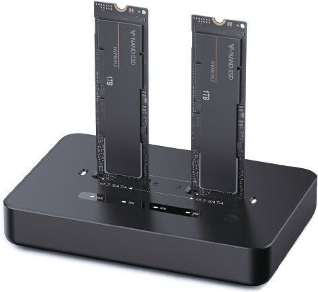 Gembird Dd2-u3m2 Desktop Dual Drive Usb Type-c M.2 Nvme Sata Ssd Docking Station Black Gem