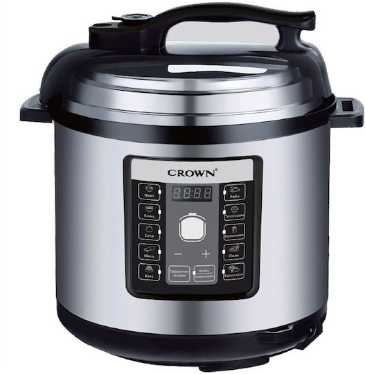 Crown Мултикукър 1000W с Капацитет 6лт Сребрист