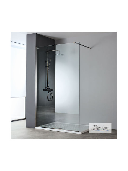 Devon Iwis Walk-in Fixed Side for Shower 46-48x200cm Clear Glass