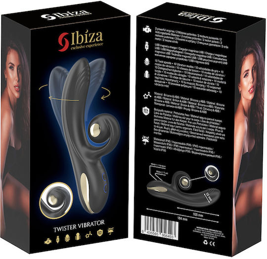 Ibiza Twister Vibrator Kaninchen Schwarz
