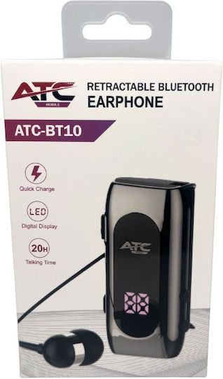 ATC BT10 In-Ear Bluetooth-Freisprecheinrichtung Kopfhörer Revers Silber