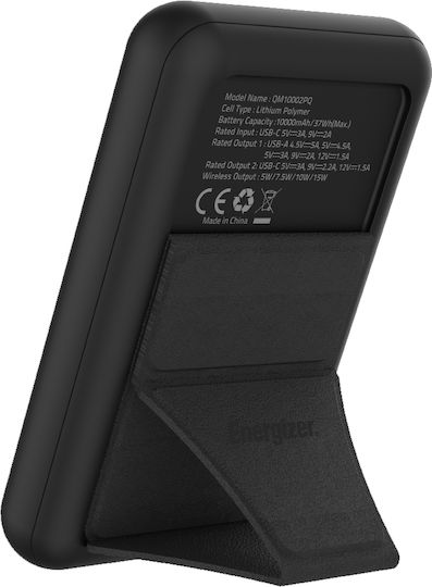 Energizer QM10002PQ Power Bank 10000mAh 22.5W με Θύρα USB-A και Θύρα USB-C Μαύρο
