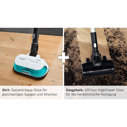 Bosch Unlimited 7 ProHygienic Επαναφορτιζόμενη Σκούπα 2 σε 1 Stick & Χειρός 18V Τιρκουάζ