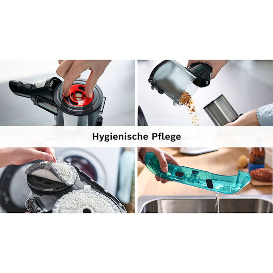 Bosch Unlimited 7 ProHygienic Επαναφορτιζόμενη Σκούπα 2 σε 1 Stick & Χειρός 18V Τιρκουάζ