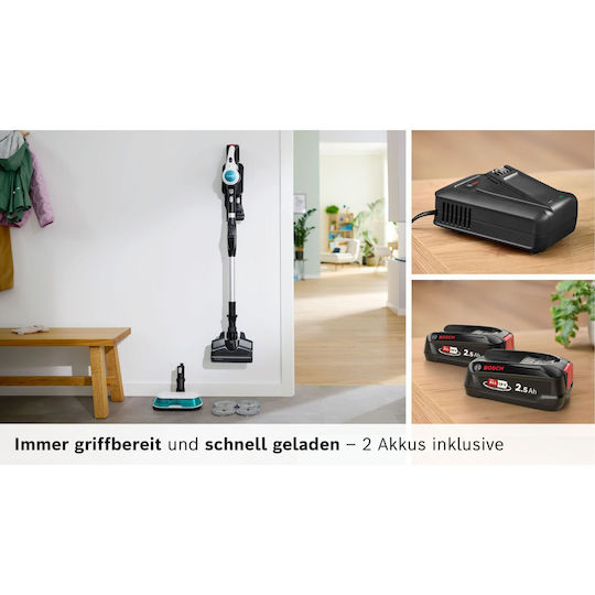Bosch Unlimited 7 ProHygienic Επαναφορτιζόμενη Σκούπα 2 σε 1 Stick & Χειρός 18V Τιρκουάζ