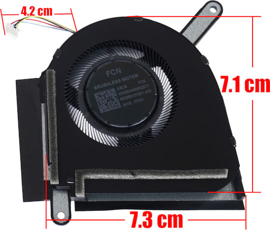 Laptop Fan GPU Cooling Fan Asus Tuf Gaming F16 2024 Fx607 Fa607 Fx607ju Fx607jv Fa607pi Fa607p Fx607j Fx607ji 13nr0hm0m02011 6033b0131501 13nr0hw0m01011 Dfsck22d05883p-fs3r 4pin Code 81516