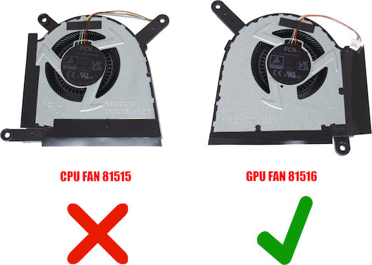 Laptop Fan GPU Cooling Fan Asus Tuf Gaming F16 2024 Fx607 Fa607 Fx607ju Fx607jv Fa607pi Fa607p Fx607j Fx607ji 13nr0hm0m02011 6033b0131501 13nr0hw0m01011 Dfsck22d05883p-fs3r 4pin Code 81516