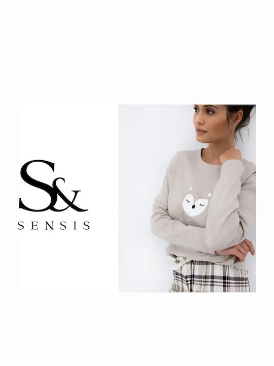 Sensis Winter Women's Pyjama Set Beige
