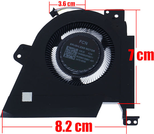 Ανεμιστηράκι Laptop Gpu Cooling Fan Asus Rog Zephyrus Duo 16 Gx650 Gx650r Gx650p Gx650rx Gx650py Gx650rw Gx650rs Gx650rm-es74 Gx650pz Gx650pi Gx650pv 13nr0bi0p05011 6033b0120901 4pin Κωδ.81526