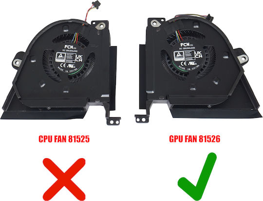 Ανεμιστηράκι Laptop Gpu Cooling Fan Asus Rog Zephyrus Duo 16 Gx650 Gx650r Gx650p Gx650rx Gx650py Gx650rw Gx650rs Gx650rm-es74 Gx650pz Gx650pi Gx650pv 13nr0bi0p05011 6033b0120901 4pin Κωδ.81526