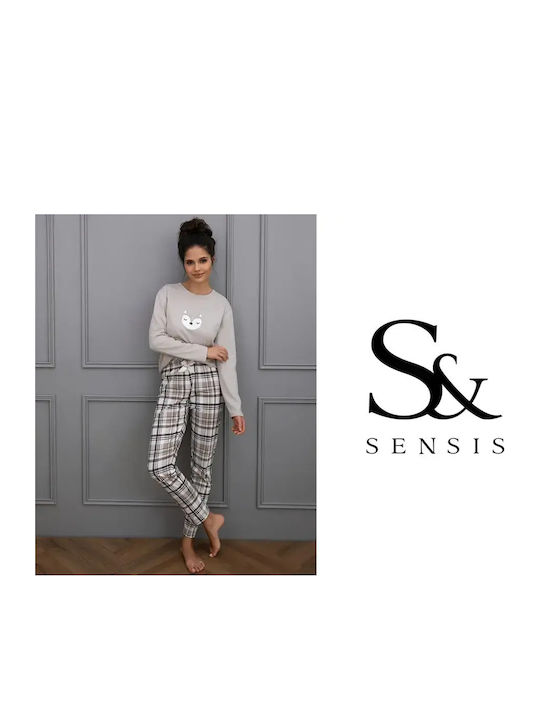 Sensis Winter Women's Pyjama Set Beige